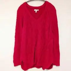 ケーブル編み ニット セーター 秋 冬 プルオーバー 大きいサイズ XXL 赤