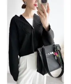 コード刺繍Wジップニットガーデ　ノスタルジア