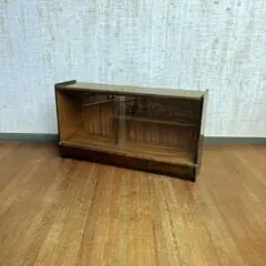 【アンティーク】昭和レトロ ガラス戸 飾り棚 キャビネット 引き戸 古民家