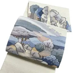 美品 正絹 作り帯 遊び心あふれる スケッチ風草花文様 二部式 袋帯 