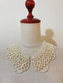 Casselini ビーズ　つけ襟　パール