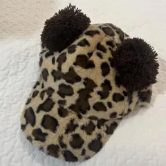 USJ ユニバ　ピンクパンサー　ヒョウ柄　ポンポン付き帽子　帽子　キャップ