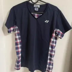 YONEX ネイビー チェック柄 シャツ M