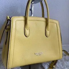未使用級✨ケイトスペード ショルダー　オールレザー　シボ　2wayサッチェル 黄のサムネイル