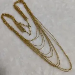 ゴールド 多層チェーンネックレス