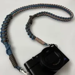 パラコード カメラストラップ 一気編み ハンドメイド ネック/ショルダー