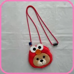 USJ セサミストリート エルモ&クマ ポーチIDホルダー ストラップ付き