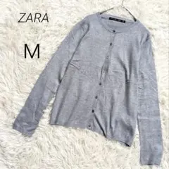 ザラ ZARA カーディガン ニット 薄手 羽織り クルーネック カジュアル