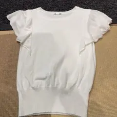 花*様 GU フリル袖 ホワイトニット Sサイズ
