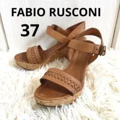 【美品】　ファビオルスコーニ　コルクウェッジソールサンダル　厚底　ストラップ