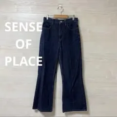SENSE OF PLACE★センタープレス フレア デニム ジーパン 美脚のサムネイル