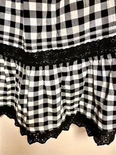 美品　サマンサモスモス　レースティアードロングスカート　ギンガムチェック