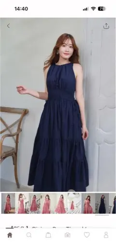 Riviera Double Bow Dress misty blue M | Mercari