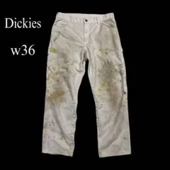 Dickies ホワイト ダブルニーペインターパンツ ペイント ペンキ