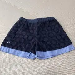 【ファミリア】F 刺繍入り ネイビー ハーフパンツ 100cm