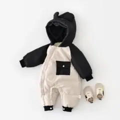 バイカラーくまさんキルティングジャンプスーツ