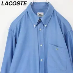 LACOSTE ラコステ 総柄ポロシャツ 半袖 水色 ワニロゴ 170/88A - メルカリ