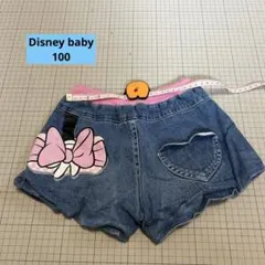 キッズ　デニムショートパンツ　ミニーマウス　100