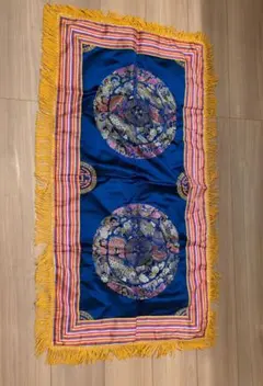 中国　刺繍　インド　布　生地　テーブルクロス　フリンジのサムネイル