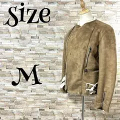 ムートン　コート　ジャケット　ショート丈　裏ボア　ライダース　M