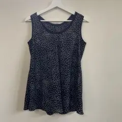 【美品】BRAHMIN ブラーミン ノースリーブ ブラウス ドット柄 リボン付き