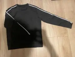 新品未使用　ストライプデザイン ブラック スウェットL