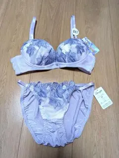B65 紫色✕花柄　大人系インナーセット
