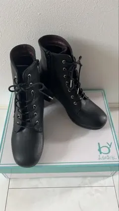 byあしながおじさん レースアップショートブーツ24cm