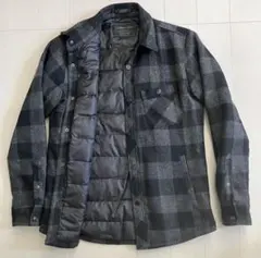 【美品】 ナノユニバース × 西川ダウン　ダウンシャツ　ブロックチェック　S