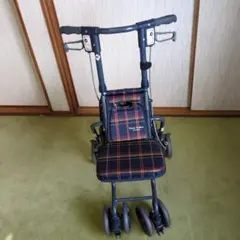 島製作所シルバーカー 歩行車 ネイビー チェック柄 折りたたみのサムネイル