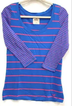 y2k USA正規店購入新品Hollister 五分袖 Tシャツ S 青とピンク