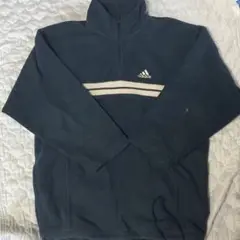美品adidasハーフジップジャケットグリーン✖︎ホワイト古着　sizeM