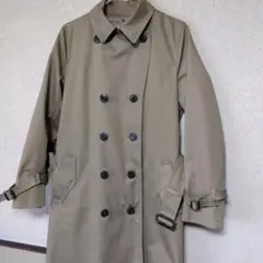 カーキ ダブルブレスト ロングコート