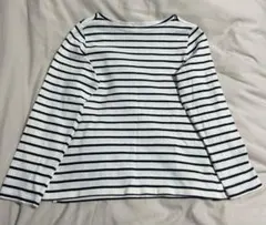 ユニクロ ボーダーボートネックT 長袖 【M】 オフホワイト【美品】