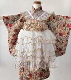 【新作】 七五三 着物 レース被布 被布 女の子 ハンドメイド