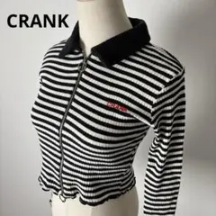 CRANK ダブルジップ　ボーダーリブニット　トップス 韓国のサムネイル