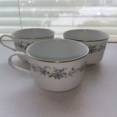 Noritake 花柄陶磁器カップ 3個　カップのみ