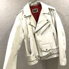 HORN WORKS ダブルライダース レザージャケット 本革 レア 白 M