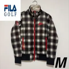 【フィラゴルフ】 ジャケット M チェック柄 レディース ジップアップ 古着