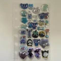 青紫系 シールコラージュ