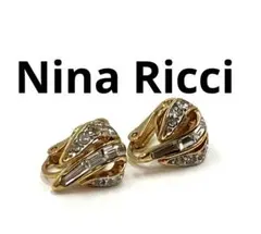 NINA RICCI ニナリッチ イヤリング ラインストーン＆ゴールド