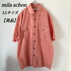 美品　mila schön　ミラショーン　半袖シャツ　XL メンズ　ゆったり