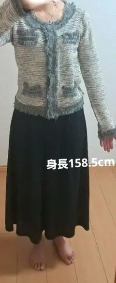レディース　グレーノーカラーカーディガンMサイズ