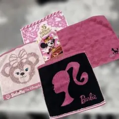 ピンクかわいいハンドタオル4枚　綺麗使用頻度少ないのサムネイル