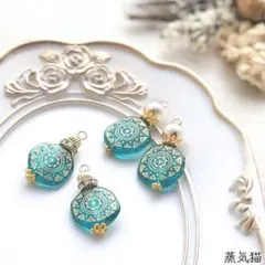 a5208 星紋章チャーム 4個【ハンドメイドパーツ】