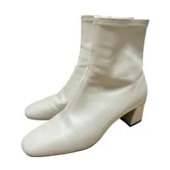 【極美品】LE TALONスクエアフィットショートブーツ サイドジップ Ｌサイズ