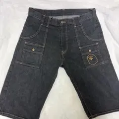 A BATHING APE デニムショートパンツ ブラック 00sのサムネイル