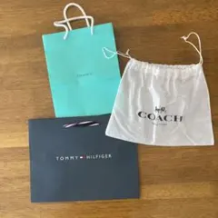 コーチ、トミー、ティファニー、ショップ袋3点セット