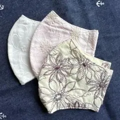 ハンドメイド・布マスク3枚セット（レディースサイズ）J