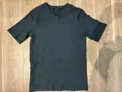 【お値下げ】nano universe ワッフルTシャツ ダークグリーン 美品のサムネイル